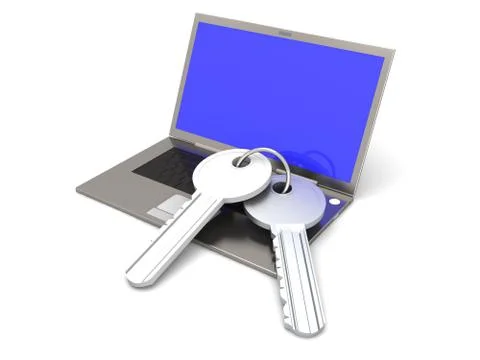 Secure laptop Stock Illustration