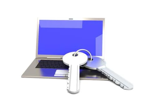 Secure laptop Stock Illustration