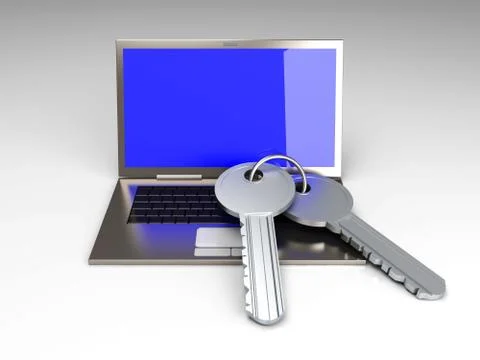 Secure laptop.. Stock Illustration