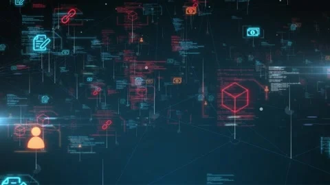 Secure Ledger Technologies Transforming Data Security in Banking Stock Footage 262505734