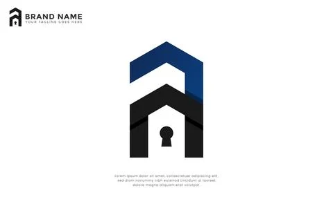 Secure Letter A House Logo Stock-Illustration
