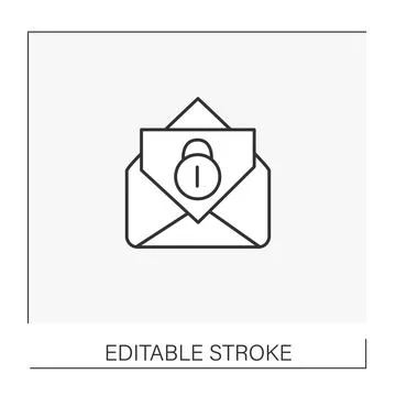 Secure line icon Stock Illustration