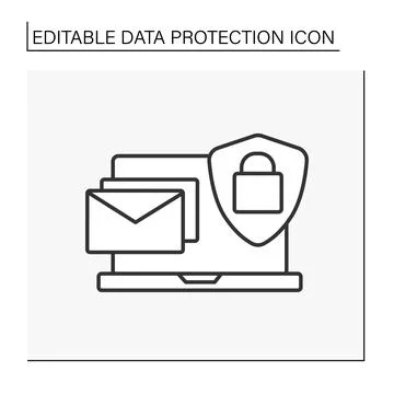 Secure line icon Stock Illustration