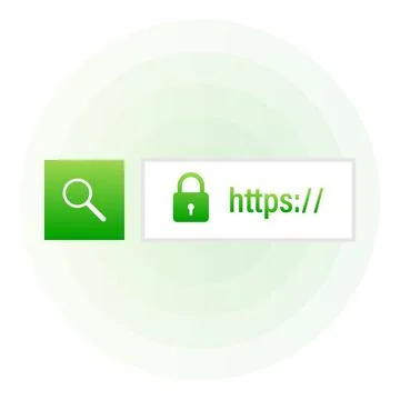 Secure of link green search system on white background. Vector illustration. 库存插图