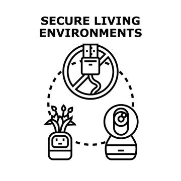 Secure living environments concept illustration Stock Illustration