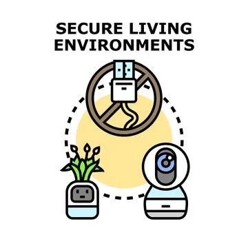 Secure living environments concept illustration Stock Illustration