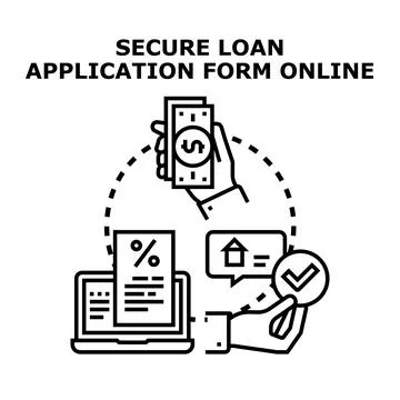Secure loan application form online vector concept Stock Illustration