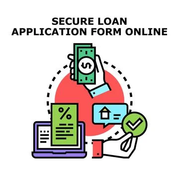 Secure loan application form online vector concept Stock Illustration