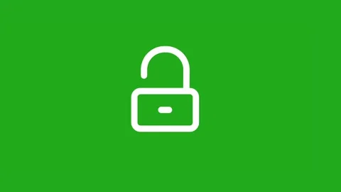 Secure Lock and Unlock Symbol Green Screen UI Animation 4K Stock Footage 338043289
