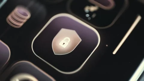 Secure Lock Application in Mobile Macro Shot Stock Footage 341865338