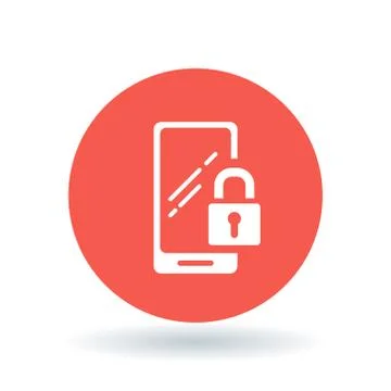 Secure lock mobile smartphone icon Stock Illustration
