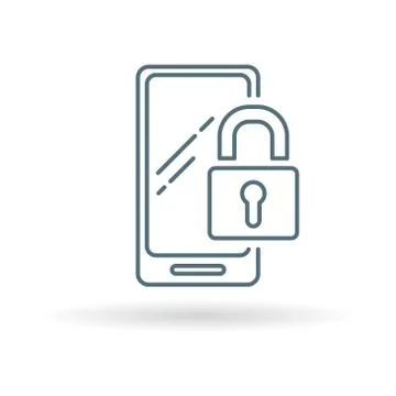 Secure lock mobile smartphone icon Stock Illustration