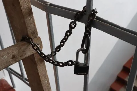 The Secure Lock System designed for use on a Chain Gate provides enhanced safety 스톡 사진