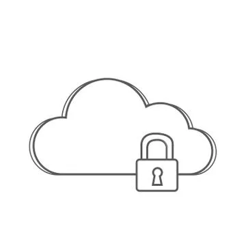 Secure lock technology cloud イラスト素材