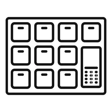 Secure lockers with keypad access system Illustrazione stock