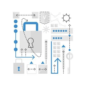 Secure login access Illustrazione stock