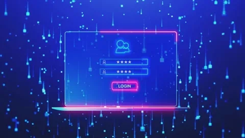 Secure Login Access, Typing Password and Authentication. Digital Privacy Stock Footage 254417450