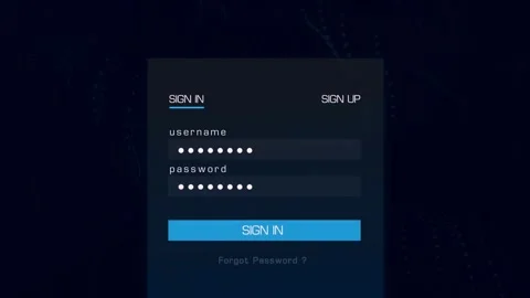 Secure Login Access, Typing Password and Authentication. Digital Privacy Stock Footage 254417451