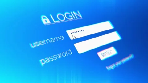 Secure Login Access, Typing Password and Authentication. Digital Privacy Stock Footage 254417763