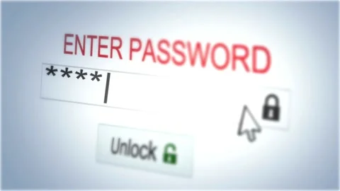Secure Login Access, Typing Password and Authentication. Digital Privacy Stock Footage 254417910