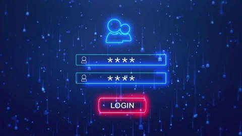 Secure Login Access, Typing Password and Authentication. Digital Privacy Stock Footage 254417930