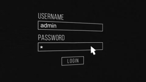 Secure Login Access, Typing Password and Authentication. Digital Privacy Stock Footage 254417972
