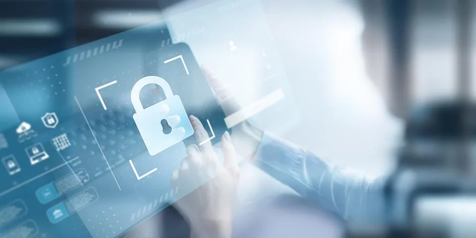 Secure Login and Cybersecurity Authentication Interface Technology concept. 写真素材