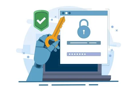 Secure login and registration concept, Personal data security. Stock-Illustration
