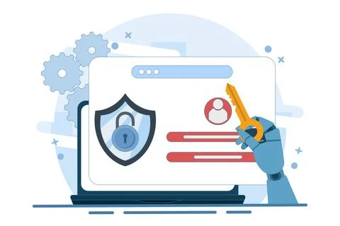 Secure login and registration concept, Personal data security. Stock-Illustration