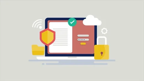 Secure login, cloud storage with password  protection. Stock Footage 183741910