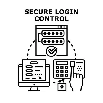 Secure login control for user data protection Stock Illustration