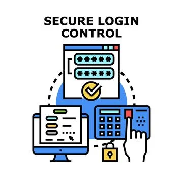 Secure login control for user data protection Stockillustratie