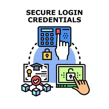 Secure login credentials for digital online access Stock-Illustration