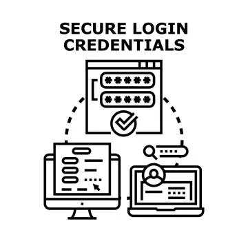 Secure login credentials for online access illustration Stock Illustration