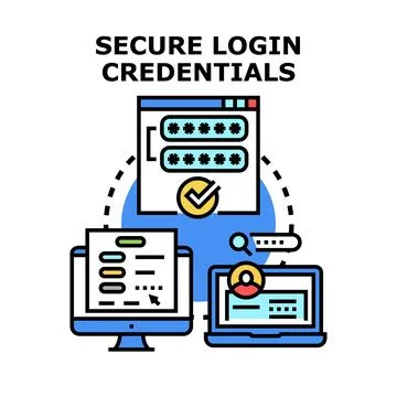Secure login credentials for online access illustration Stock Illustration