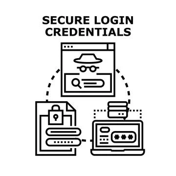 Secure login credentials for online data protection and privacy Stock Illustration