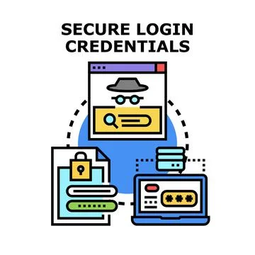 Secure login credentials for online data protection and privacy Stock Illustration