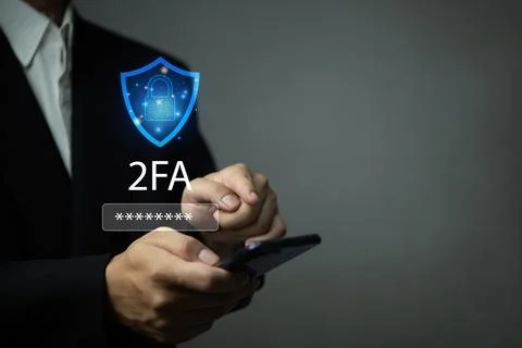 Secure login process with 2FA authentication, mobile security, encrypted pa.. Stock Photos