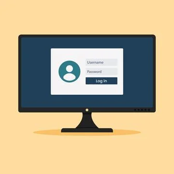 Secure login screen vector Stock Illustration