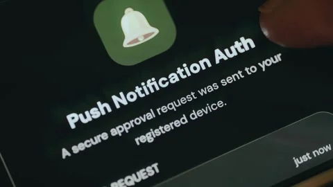 Secure login system using push notification-based authentication Video stock 334413446