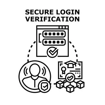 Secure login verification process for digital access Stock Illustration