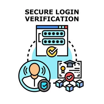 Secure login verification process for digital access Stock Illustration