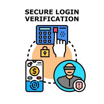 Secure login verification process for online identity protection Stock Illustration