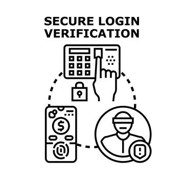 Secure login verification process for online identity protection Stockillustratie