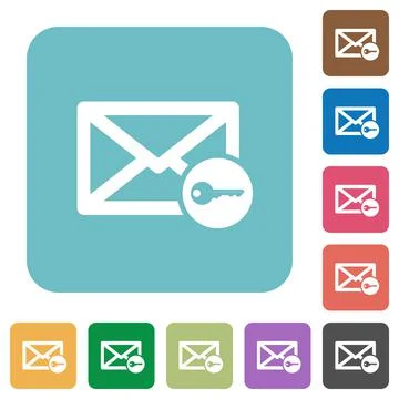 Secure mail flat icons Illustration