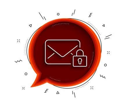 Secure Mail line icon. Private Message correspondence sign. Vector Stock Illustration