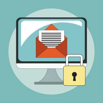 Secure mailing for computer Stock Illustration