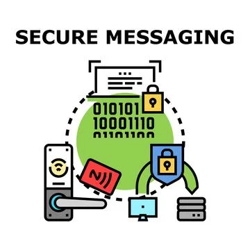 Secure messaging and data protection concept illustration Stock Illustration