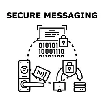 Secure messaging and data protection concept illustration 库存插图