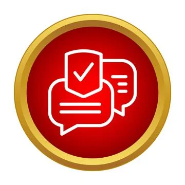 Secure messaging communication icon with shield confirming privacy Stock Illustration